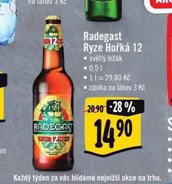 Jip Pivo radegast ryze hořká 12 nabídka