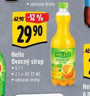 Jip Hello ovocný sirup nabídka