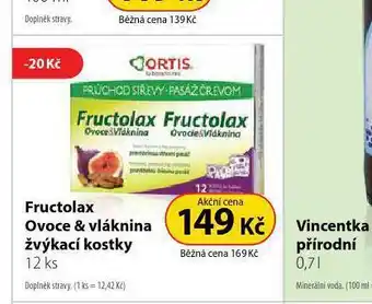 Fructolax žvýkací kostky