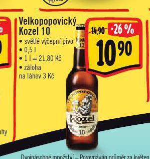 Albert Pivo velkopopovický kozel 10 nabídka