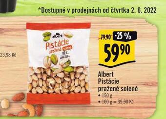 Albert Albert pistácie pražené solené nabídka
