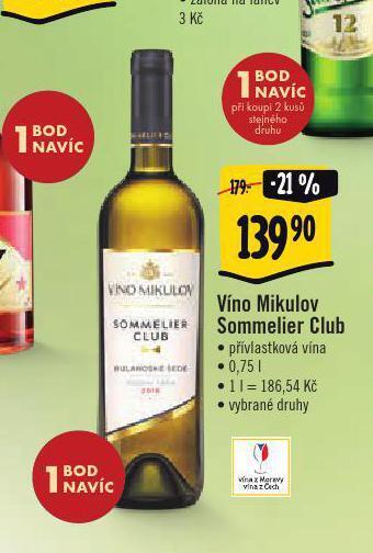 Albert Víno mikulov sommelier club nabídka
