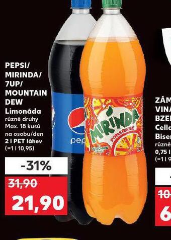 Kaufland Pepsi / 7up / mirinda / mountain dew nabídka