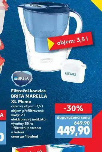 Kaufland Filtrační konvice brita marella xl memo nabídka