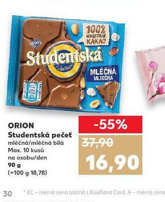 Kaufland Orion studentská pečeť nabídka