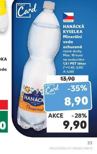 Kaufland Hanácká kyselka ochucená nabídka