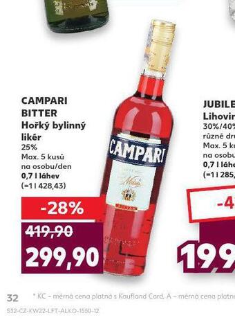 Kaufland Campari bitter nabídka