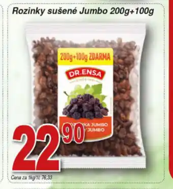 Rozinky sušené Jumbo 200g+100g