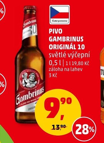 Penny Market Pivo Gambrinus Originál 10 0,5l nabídka