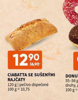 Terno Ciabatta se sušenými rajčaty nabídka