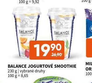 Terno Balance jogurtové smoothie nabídka