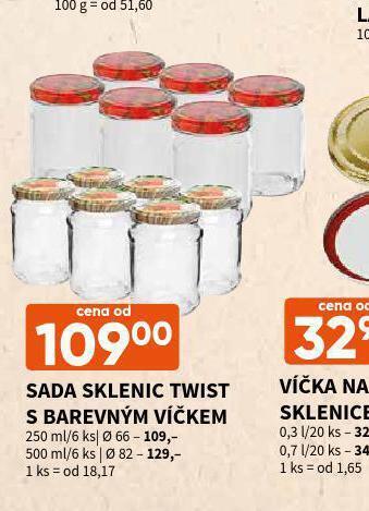 Terno Sada sklenic twist s barevným víčkem nabídka