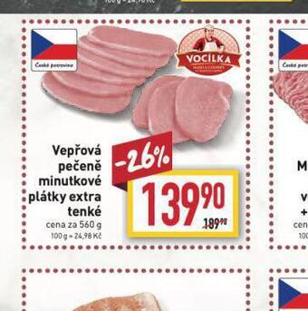 Billa Vepřová pečeně minutkové plátky extra tenké nabídka