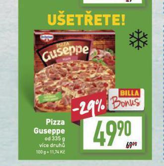 Billa Pizza guseppe nabídka