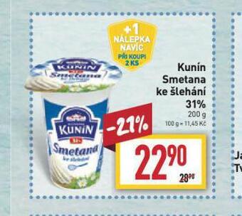 Billa Kunín smetana ke šlehání 31% nabídka