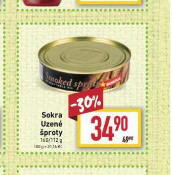 Billa Sokra uzené šproty nabídka
