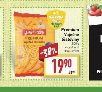 Billa Premuim vaječné těstoviny nabídka