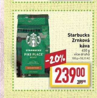 Billa Starbucks zrnková káva nabídka