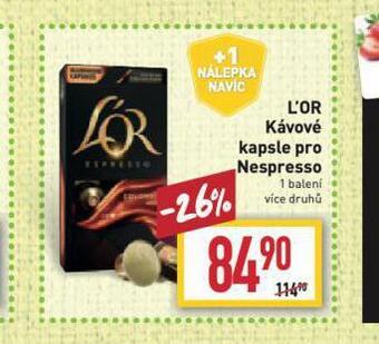 Billa L´or kávové kapsle nabídka