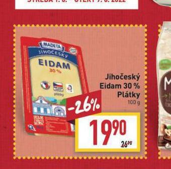 Billa Jihočeský eidam 30% plátky nabídka