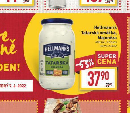 Billa Hellmann´s tatarská omáčka, majonéza nabídka