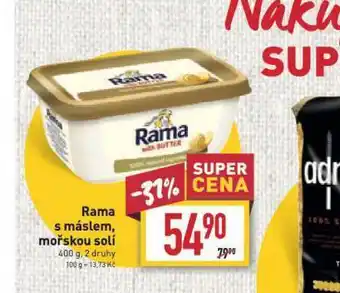 Billa Rama s máslem, mořskou solí nabídka