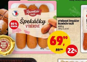 Penny Market Výběrové špekáčky nabídka