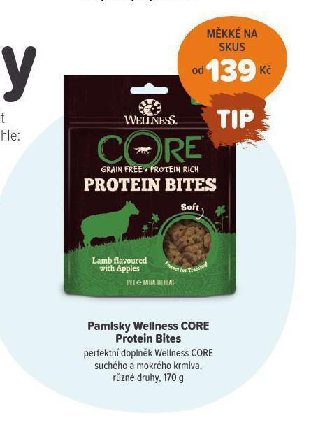 Pet Center Pamlsky wellness core protein bites nabídka