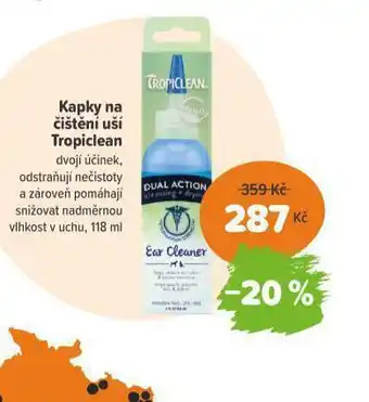 Pet Center Kapky na čištění uší tropiclean nabídka
