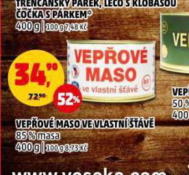 Penny Market Vepřové maso ve vlastní šťávě nabídka
