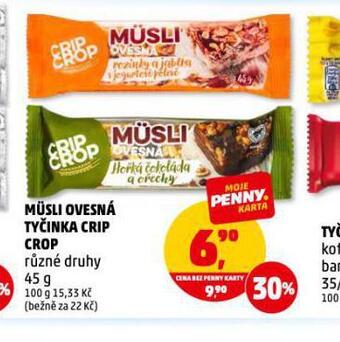 Penny Market Müsli ovesná tyčinka crip crop nabídka