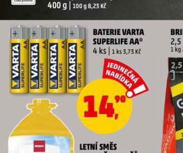 Penny Market Varta baterie superlife nabídka