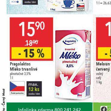 Globus Trvanlivé mléko 3,5% nabídka