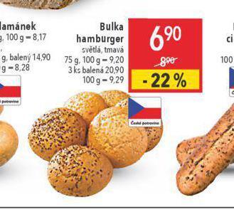 Globus Bulka hamburger nabídka