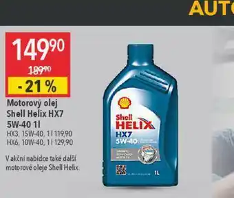 Globus Motorový olej shell helix hx7 5w-40 nabídka