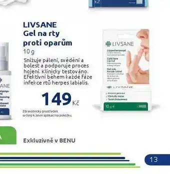 Benu Livsane gel na rty proti oparům nabídka