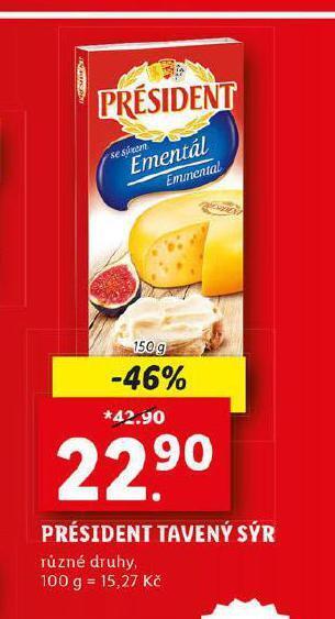 Lidl Président tavený sýr nabídka