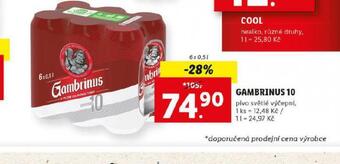 Lidl Pivo gambrinus originál nabídka