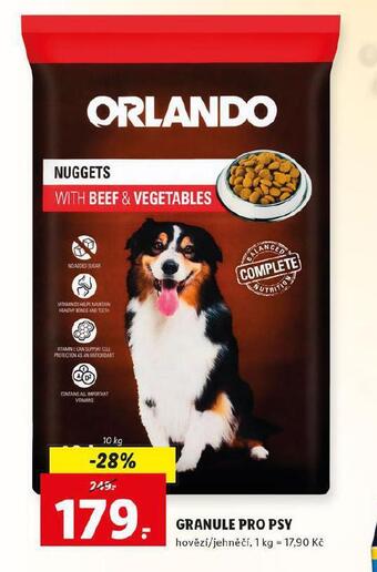 Lidl Orlando granule pro psy nabídka