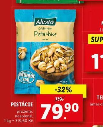 Lidl Pistácie pražené, nesolené nabídka