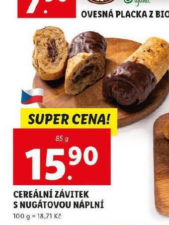 Lidl Cereální závitek s nugátovou náplní nabídka