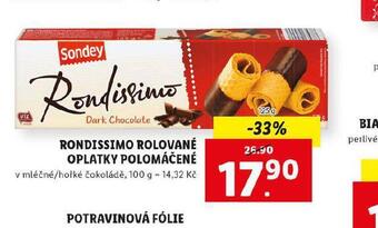 Lidl Rondissimo rolované oplatky polomáčené nabídka