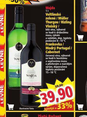 Norma Wajda frankovka / modrý portugal / cabernet nabídka
