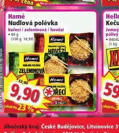 Norma Hamé nudlová polévka nabídka