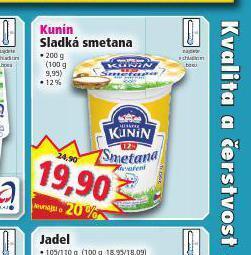 Norma Kunín sladká smetana nabídka