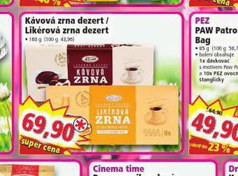 Norma Kávová zrna dezert nabídka