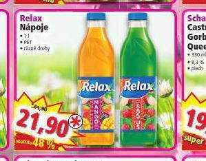 Norma Relax nápoje nabídka