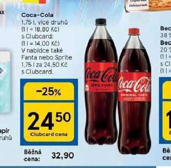 Tesco Coca cola, fanta, sprite nabídka