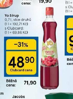 Tesco Yo sirup nabídka