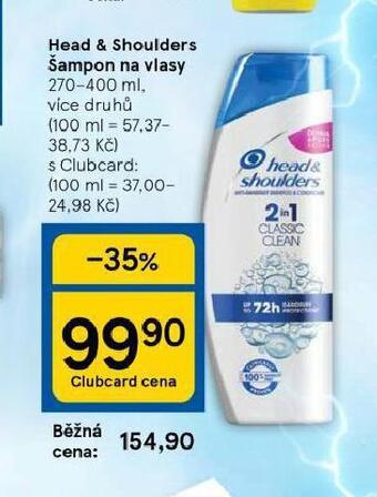 Tesco Head&shoulders šampon nabídka